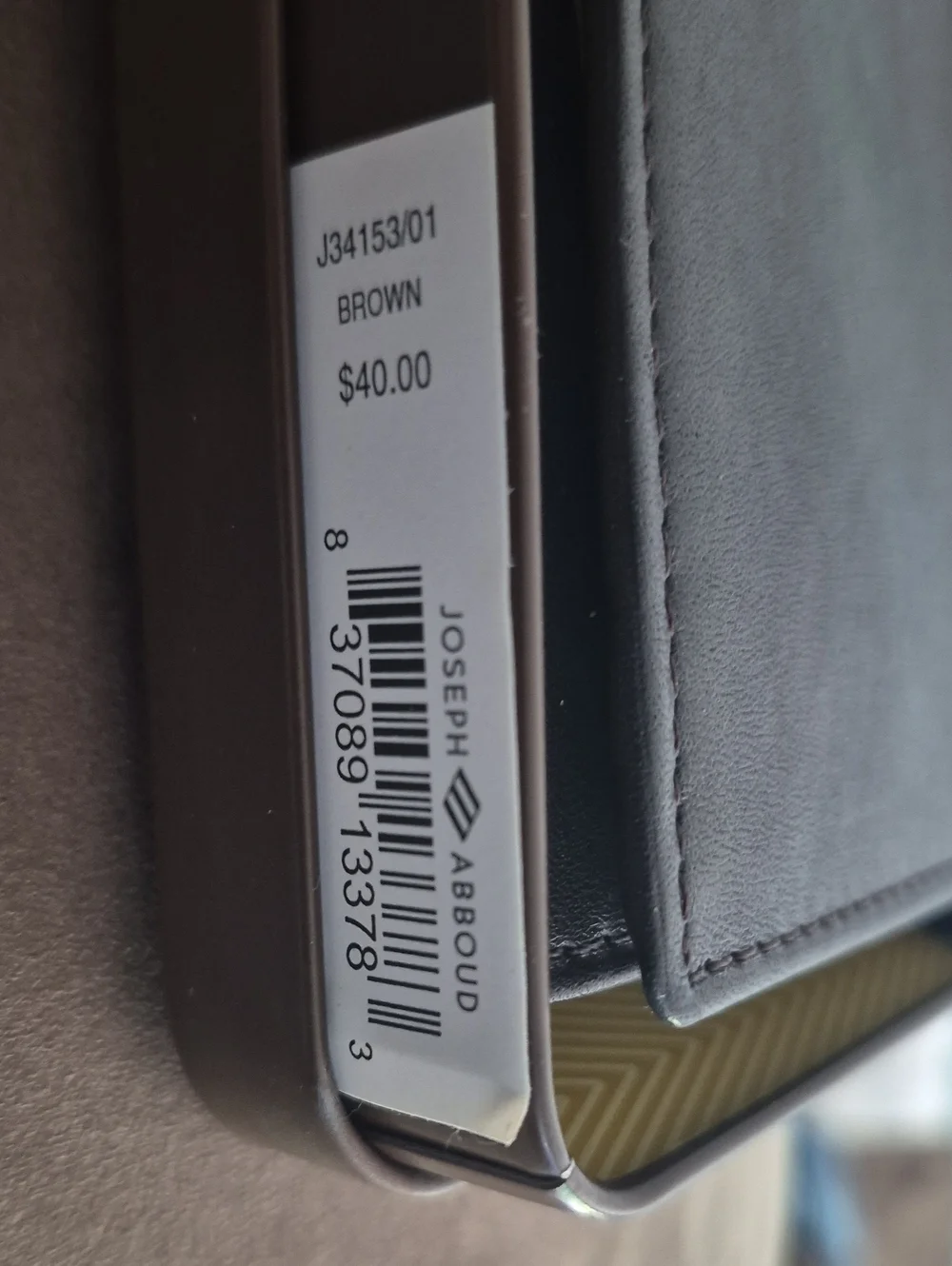 Joseph Abooud Leather Tri Fold Wallet, Brown.  In Tin Case